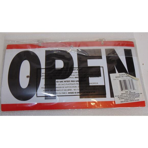 2 Sided Open & Closed Hanging Chain Store Door Window Sign Adjustable Time Clock - Picture 2 of 5